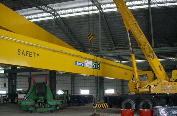 Installing One Units 25 Tonne x 34m Span Double Girder Electric Overhead Traveling Crane at Meru, Klang
